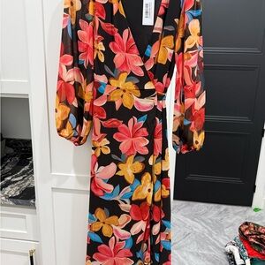 NWT Baltic Born Vibrant Floral Long Sleeve Dress